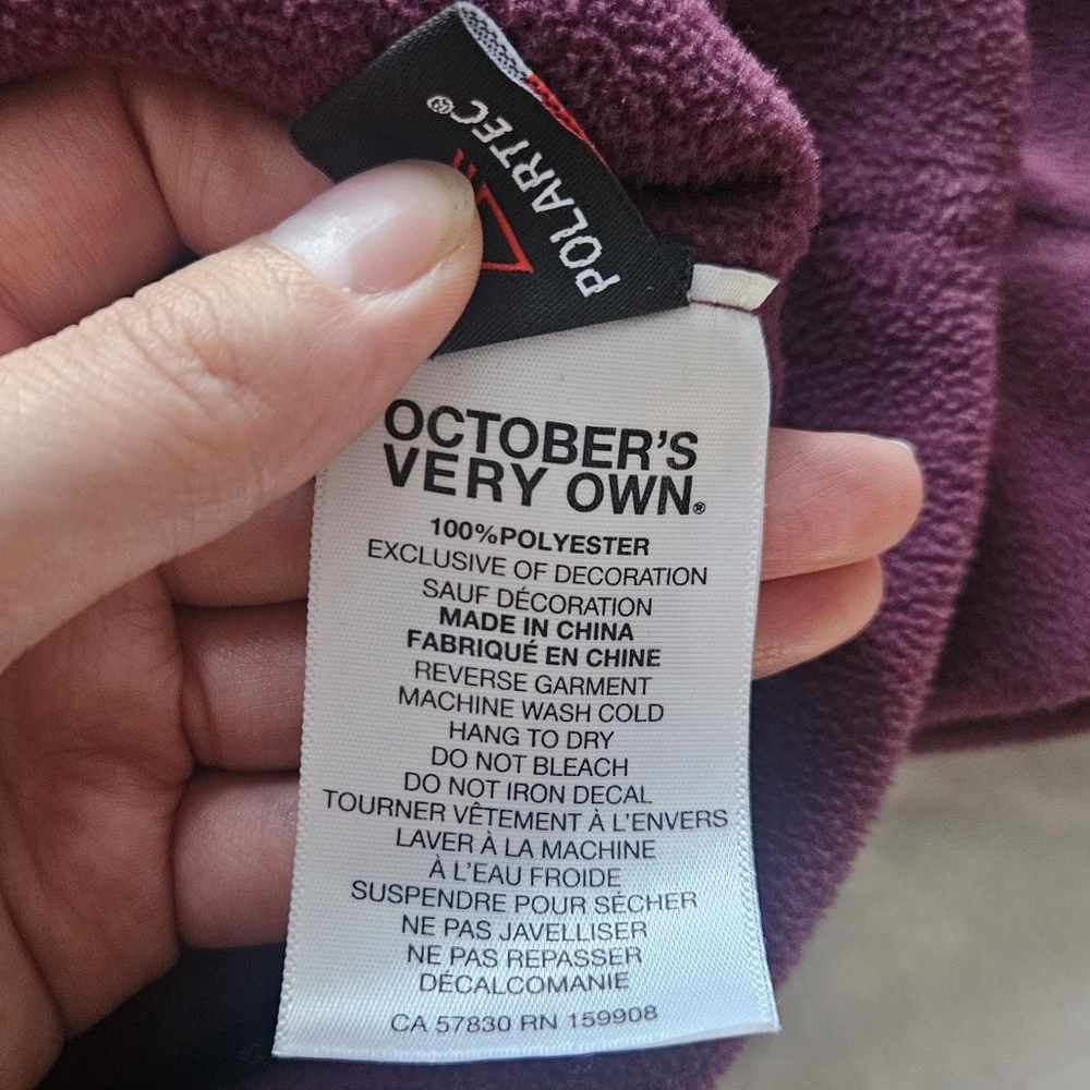 October’s Very Own OVO X Polartec MicroFleece Hoodie Red Burgundy Sherpa Large - Picture 11 of 11